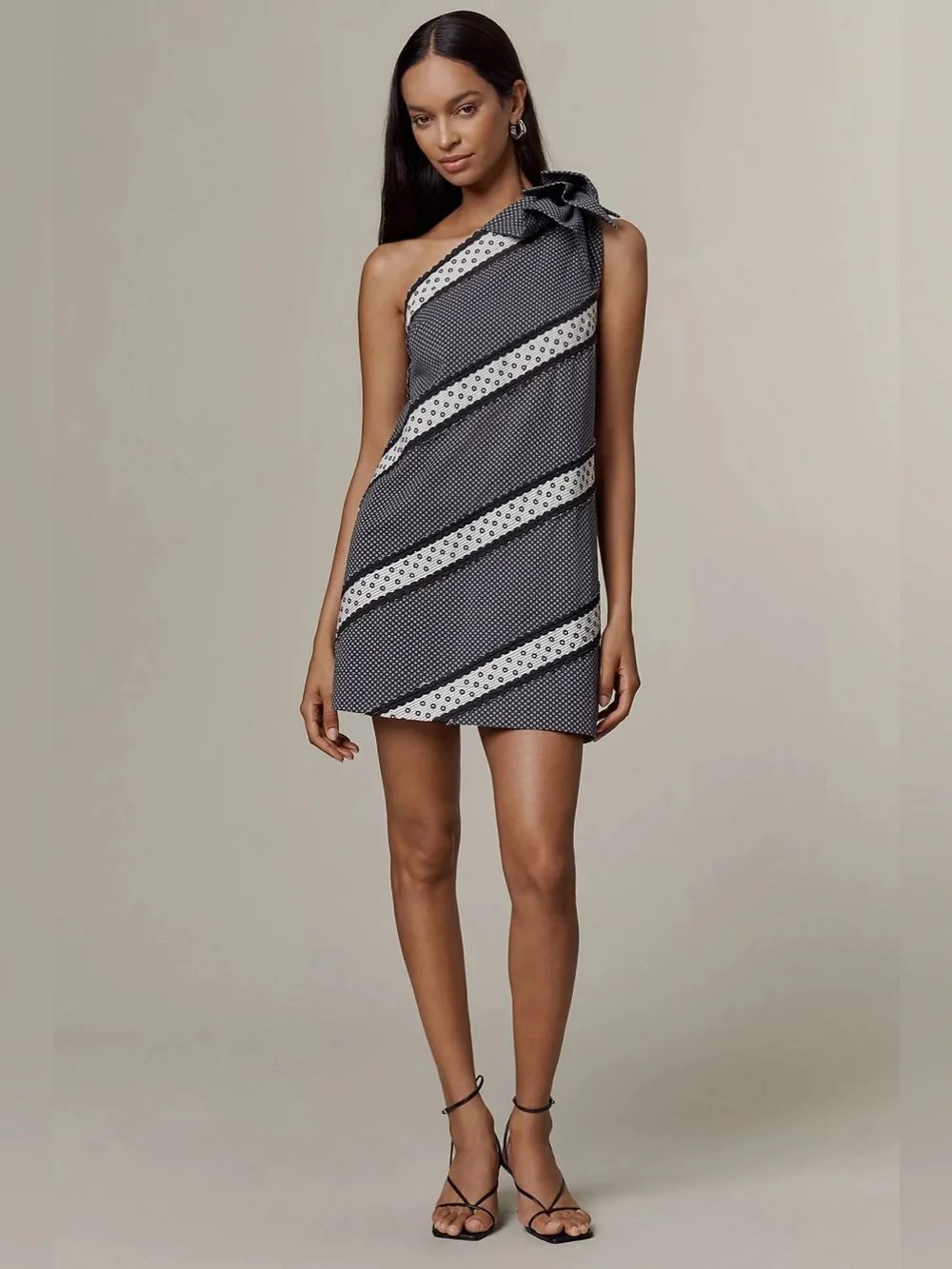 Maeve One-Shoulder Embellished Mini Dress Size M
